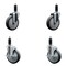 Service Caster 5'' Thermoplastic Rubber Wheel Swivel 1-1/8'' Expanding Stem Caster Set 2 Brakes, 4PK SCC-EX20S514-TPRB-2-TLB-2-118 - alternate 1